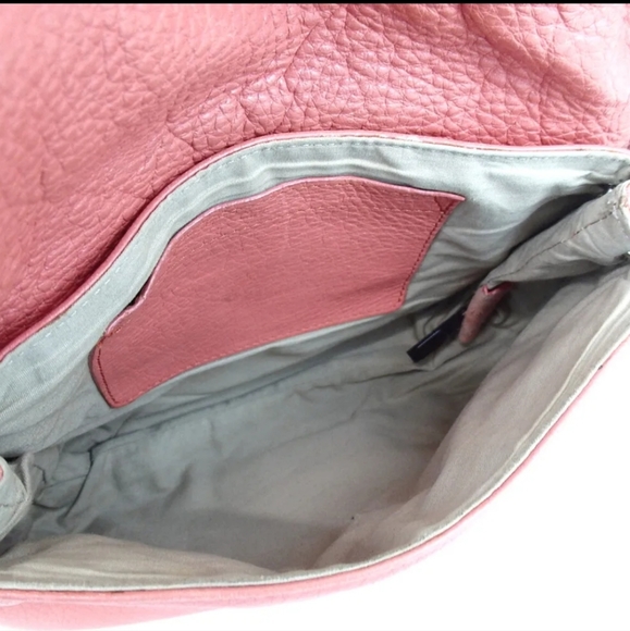 Chloé Lily 2way Peach Coral Pink Salmon Leather Crossbody Shoulder Handbag Purse - Picture 10 of 12